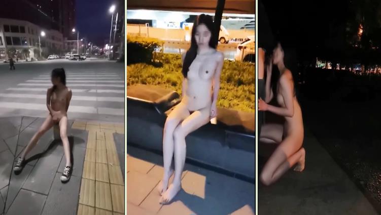 无水印高颜值美女 外表清纯内心骚得很，全裸露出街道马路 路人觊觎有色心没色胆，路边吃鸡巴打炮 真尼玛刺激啊！